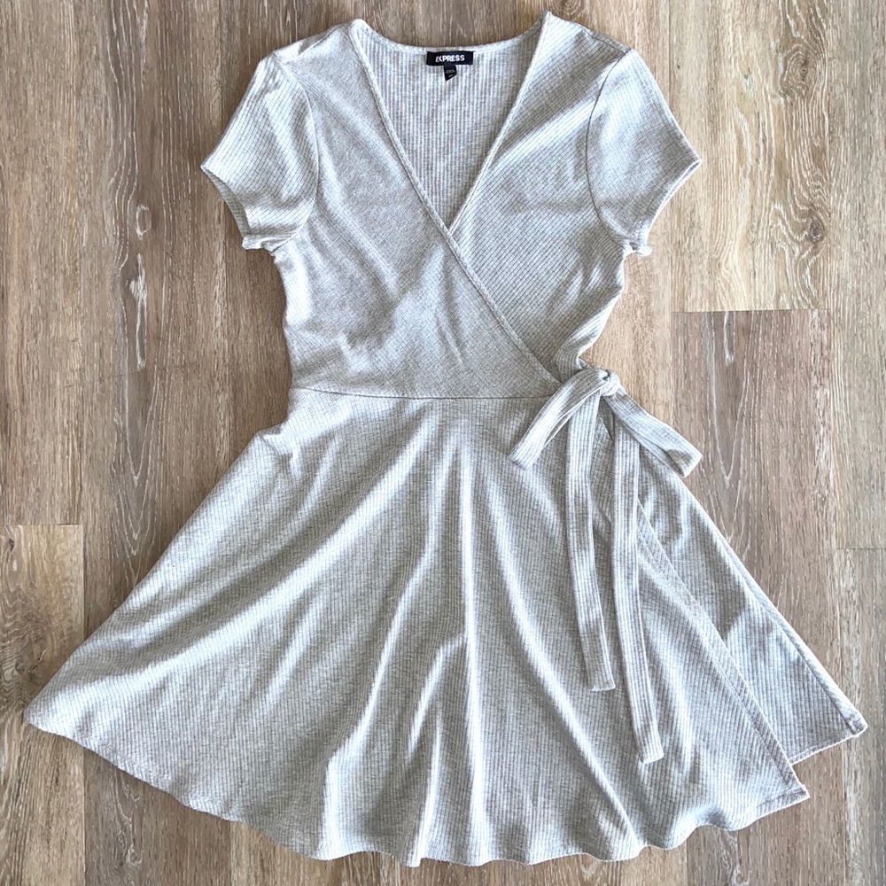 Express Gray T-Shirt Wrap Dress NWOT